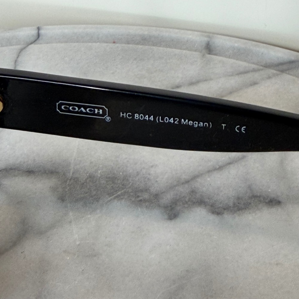 Coach Megan Sunglasses HC 8044 Black Oversized Square Gold Signature C Logo - Picture 5 of 6
